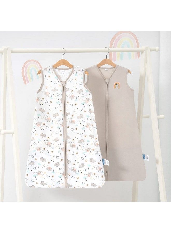 Sleep Sack Cotton Wearable Blanket Baby 2 Pack Set Fits Infant Newborn Ages 12 18 Months Happy Forest & Nude