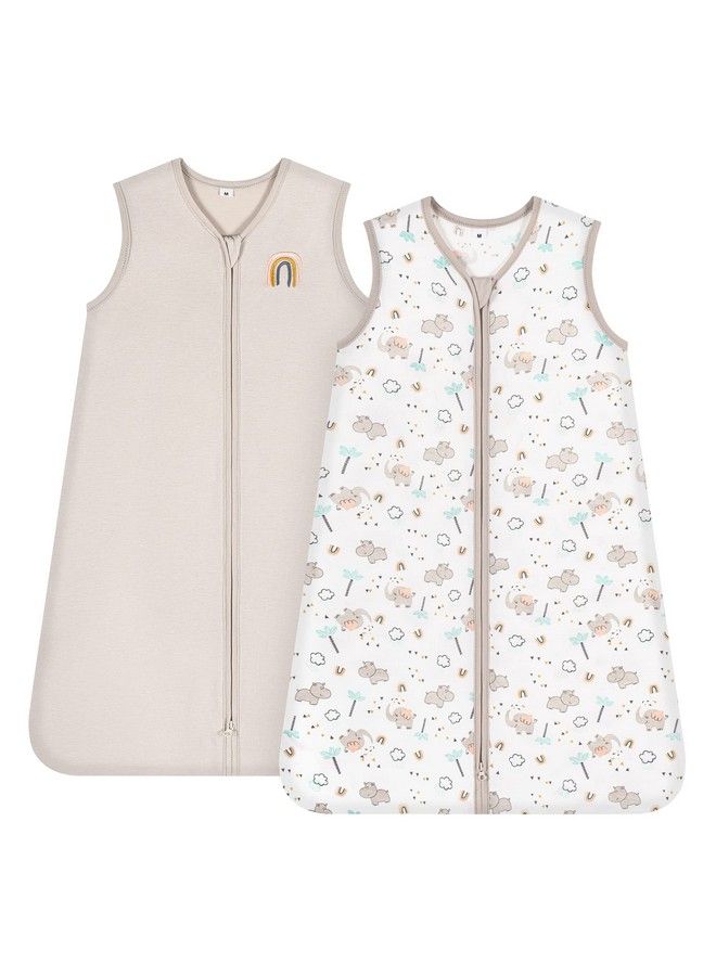 Sleep Sack Cotton Wearable Blanket Baby 2 Pack Set Fits Infant Newborn Ages 12 18 Months Happy Forest & Nude