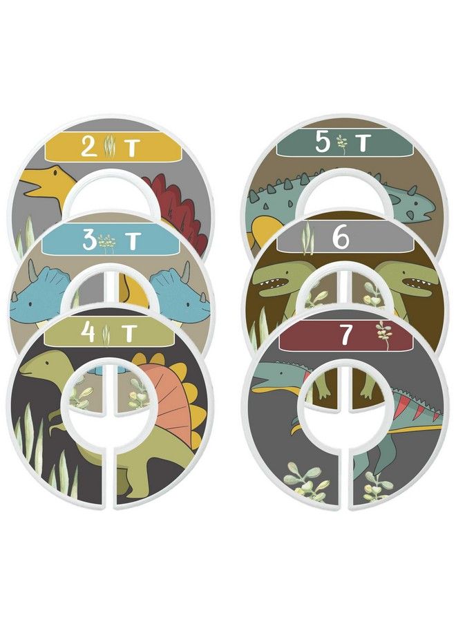 Baby Boy Clothes Dividers Nursery Closet Dividers Dinosaurs (Sizes 2T 7 (6 Rings))