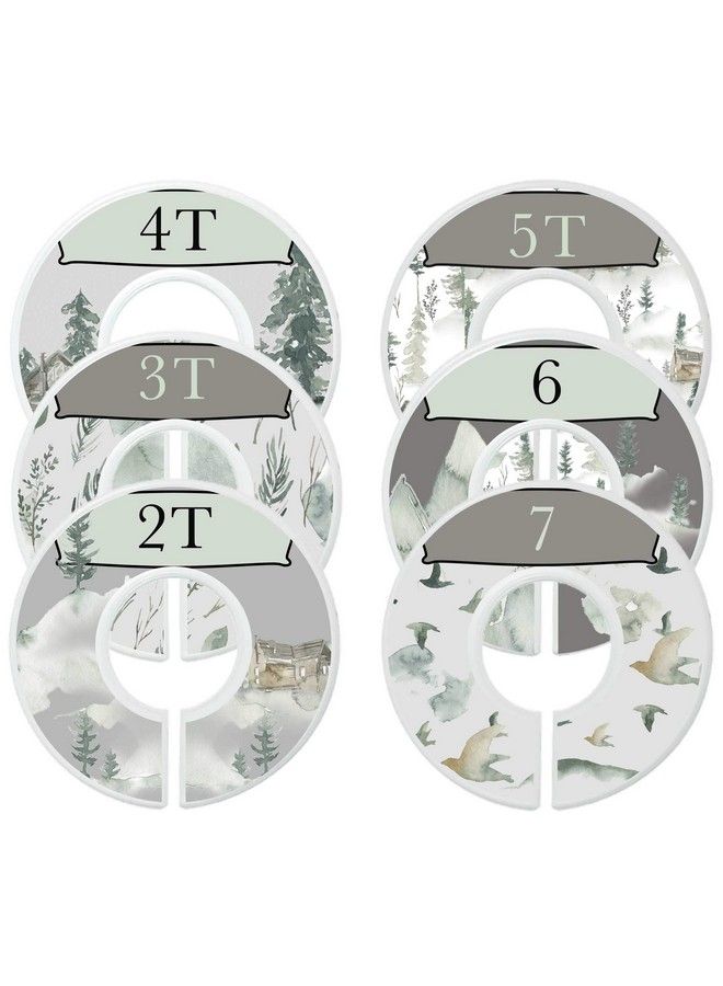 Baby Boy Clothes Dividers Nursery Closet Dividers Rustic Mountains (Sizes 2T 7 (6 Rings))