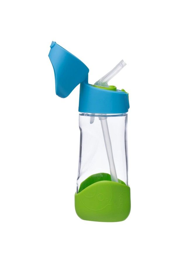 Tritan Drink Bottle For Kids Toddlers Water Bottle W/Flip Straw And Spill Proof Lid Cool Modern Child Friendly Design Best For After Sippy Cup Bpa Free Plastic 15Oz Ocean Breeze