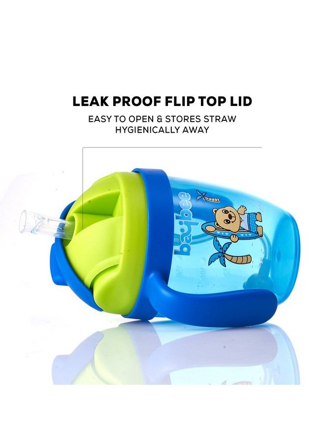 Flippo 240Ml Sipper Bottle For Kids Anti Spill Sippy Bottle With Soft Silicone Straw Bpa Free ;Sippy Cup Baby Bottle Sipper ; Sipper Bottle For Kids Toddlers 6 Months To 3 Years (Blue)