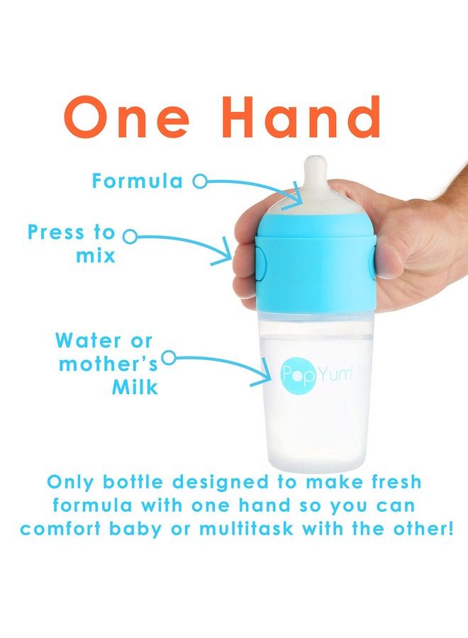 9 Oz Blue Anti Colic Formula Making/Mixing/Dispenser Baby Bottles 3 Pack (With 2 Nipples)