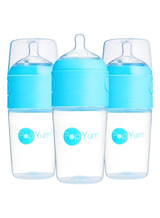 9 Oz Blue Anti Colic Formula Making/Mixing/Dispenser Baby Bottles 3 Pack (With 2 Nipples)