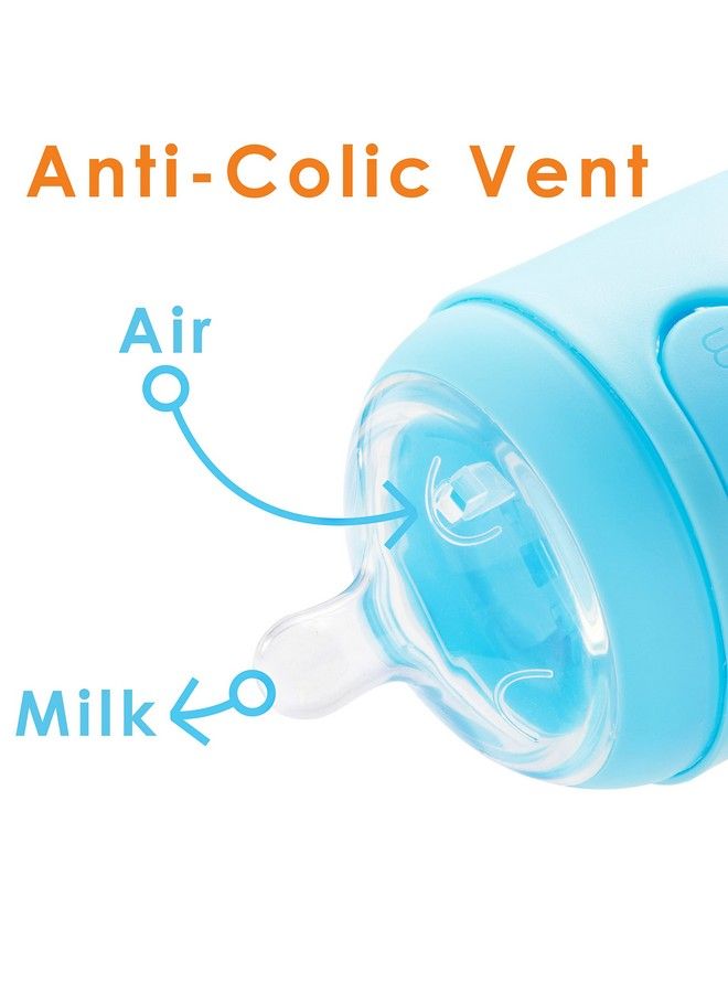 9 Oz Blue Anti Colic Formula Making/Mixing/Dispenser Baby Bottles 3 Pack (With 2 Nipples)