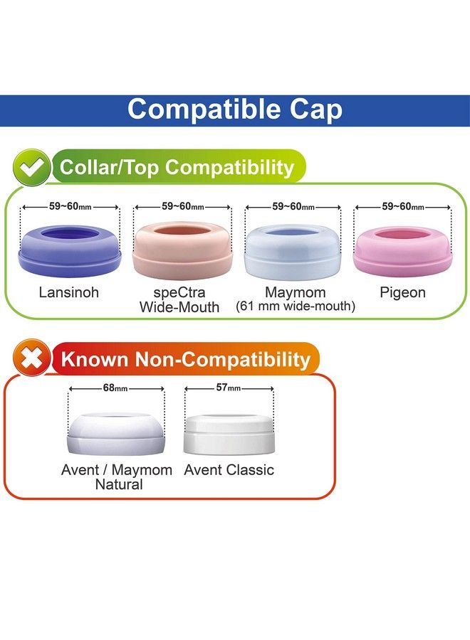 Dome Caps For Lansino Wide Mouth Collar Ring Spectra Wide Mouth Collar Ring Pigeon Wide Mouth Collar Ring. Replace Lansino Bottle Cap Compatible With Lansinoh Bottle Top Lansino Bottle Lid