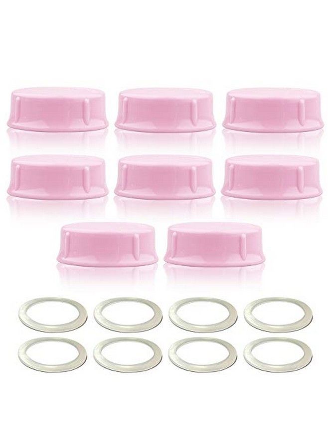 Solid Lids With Sealing Ring For Standard Sized Bottles; Bottles Lids Compatible With Medela Bottles Ameda And Small Sized Nuk Playtex Gerber Bottles; 8Pc (Pink)