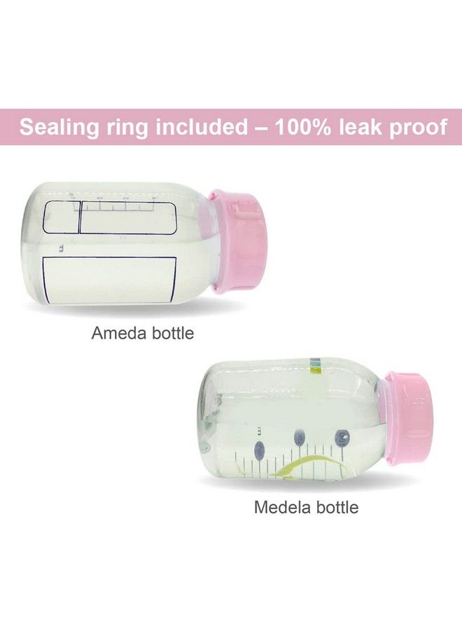 Solid Lids With Sealing Ring For Standard Sized Bottles; Bottles Lids Compatible With Medela Bottles Ameda And Small Sized Nuk Playtex Gerber Bottles; 8Pc (Pink)