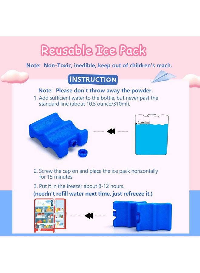 Reusable Ice Packs For Breastmilk Storage (Pack Of 2) Breastmilk Bottle Ice Packs For Breastfeeding Working Mom (Fit For 4 5 Ounce) Blue
