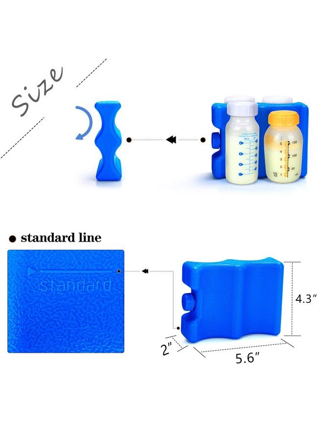 Reusable Ice Packs For Breastmilk Storage (Pack Of 2) Breastmilk Bottle Ice Packs For Breastfeeding Working Mom (Fit For 4 5 Ounce) Blue