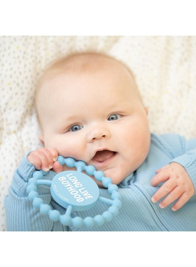 Happy Teether For Boy Soft & Easy Grip Teething Ring Perfect For Babies And Teething Toys To Help Soothe Gums Non Toxic Bpa Free Silicone Teether Long Live Boyhood