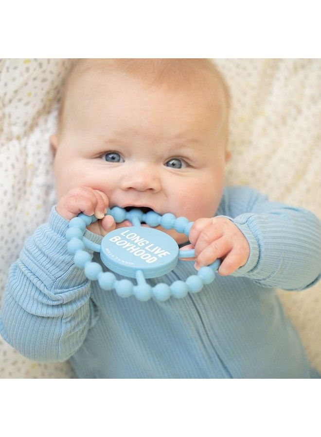 Happy Teether For Boy Soft & Easy Grip Teething Ring Perfect For Babies And Teething Toys To Help Soothe Gums Non Toxic Bpa Free Silicone Teether Long Live Boyhood