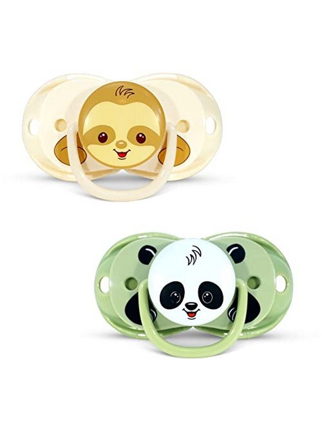 Keep It Kleen Baby Pacifier 2 Pack 0 36M (Infant 3 Yrs) Closes Automatically When Dropped Silicone Orthodontic Nipple Stays Clean Built In Shield;Case Easy To Clean Panda;Sloth