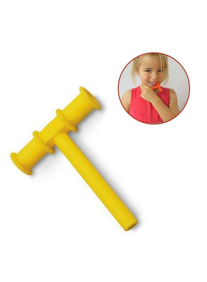 Non Toxic Develop Baby'S Biting Skills Safely Chewy Tube For Toddleryellow