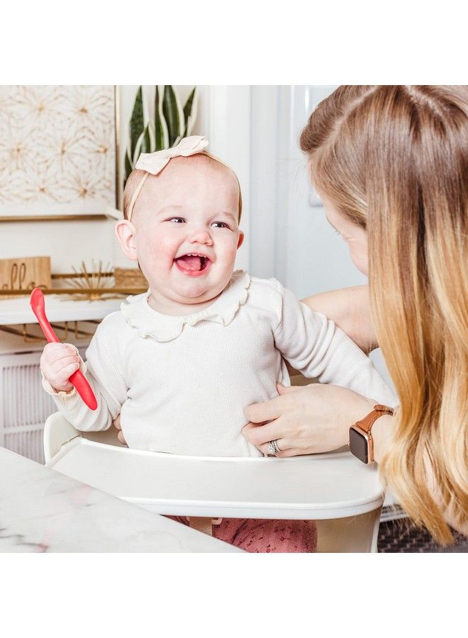 Silicone Baby Spoons First Stage Infant Feeding Spoons With Soft Tip Bendable Baby Utensils For Parent & Self Feeding Ultra Durable & Chewproof Dishwasher Safe Set Of 3