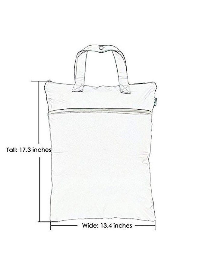 Travel Hanging Wet Dry Bag Organizer (17.3 X 13.4 Inches) With Two Compartments For Cloth Diaper Laundry Swimsuits And More Easy To Hang Everywhere (M Gray Strips)