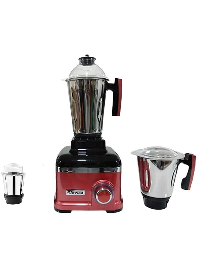 Professional Pro 750W Red Rose with Coating Body,3-in-1 Mixer Grinder with SS Jars & Blades – 3 Speed, Copper winding motor Dry & Wet Fine Grinding Mixing Juicing – 2 Year Warranty (Made in UAE)