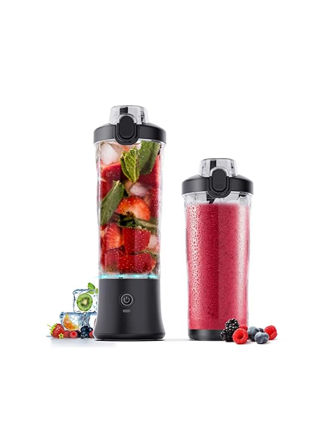 Portable Blender, Shakes and Smoothies Waterproof Blender for Sports, Travel and Outdoors, Mini Blender USB Rechargeable with 20 oz BPA Free Blender Cups with Travel Lid