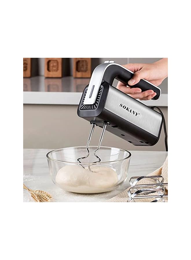 SK-6651 Hand Mixer Electric, 800W Food Mixer 5 Speed Handheld Mixer, 2 Dough Hooks, 2 Beaters for Easy Whipping, Mixing Cookies, Brownies, Cakes, and Dough Batters, Black (Sk-6651)