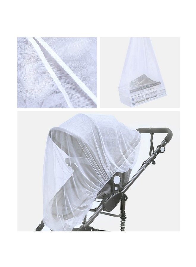 Mosquito Net For Stroller Protective 2Pack Baby Net Stroller Net Perfect Bug Net For Strollers Bassinets Cradles Playards Pack N Plays And Portable Mini Crib (White+Grey)
