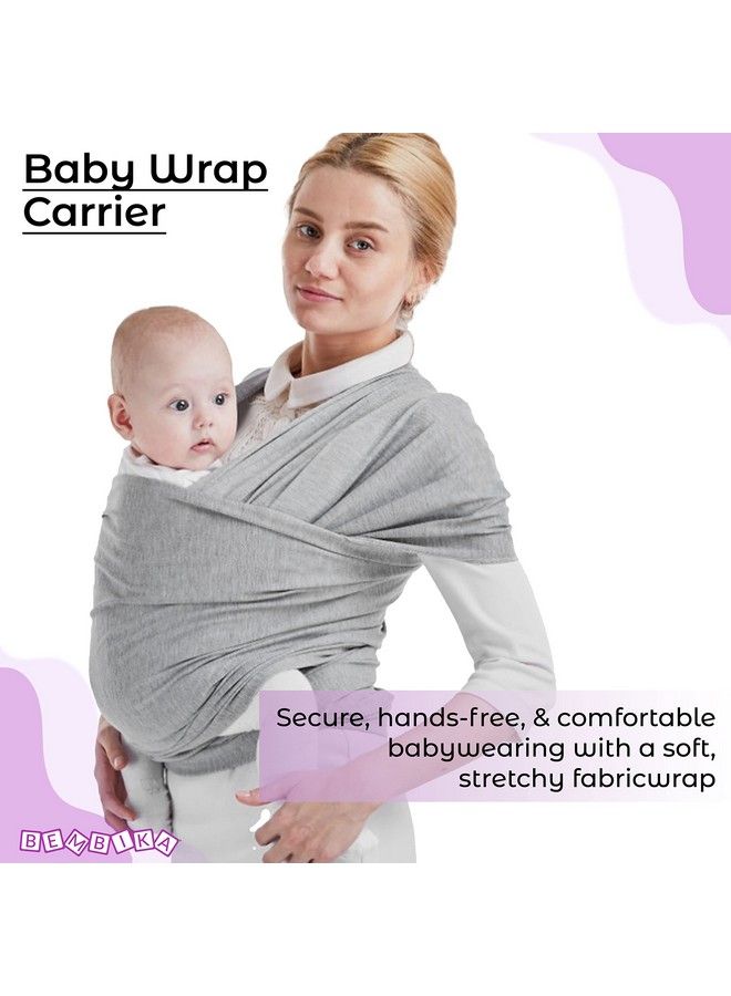 Baby Essential Hands Free Baby Carrier Wrap Breathable Lightweight Baby Wrap Carrier Cloth Suitable For Newborn Infants (Light Grey)