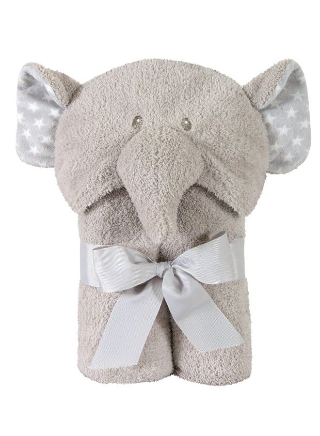 Terry Plush Hooded Bath Towel Gray Elephant 0 24 Months