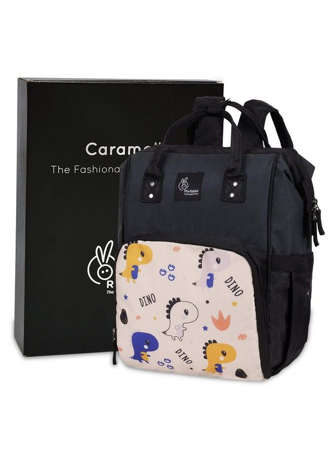 Caramello Dino Diaper Bag For Mother Multipurpose Stylish Diaper Bag With 11 Pockets Water Resistant 3 Insulated Front Pockets (Beige)