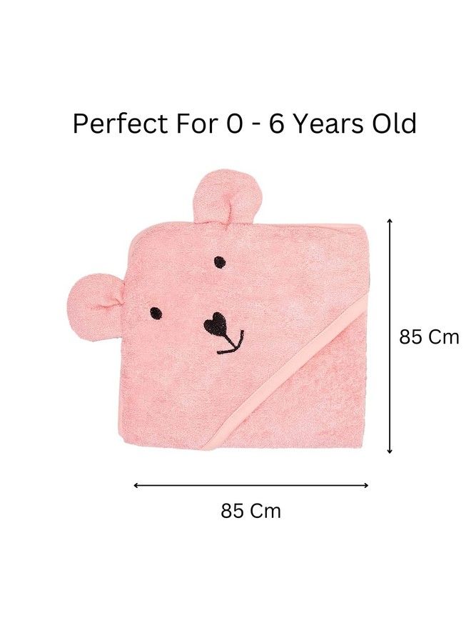 Hooded Bamboo Towel ; Cotton Towel For Kids ; 400 Gms 85X85 Cm ; Pack Of 1 Peach Colour Newborninfants And Toddler Suitable For Baby Gifts (Peach)