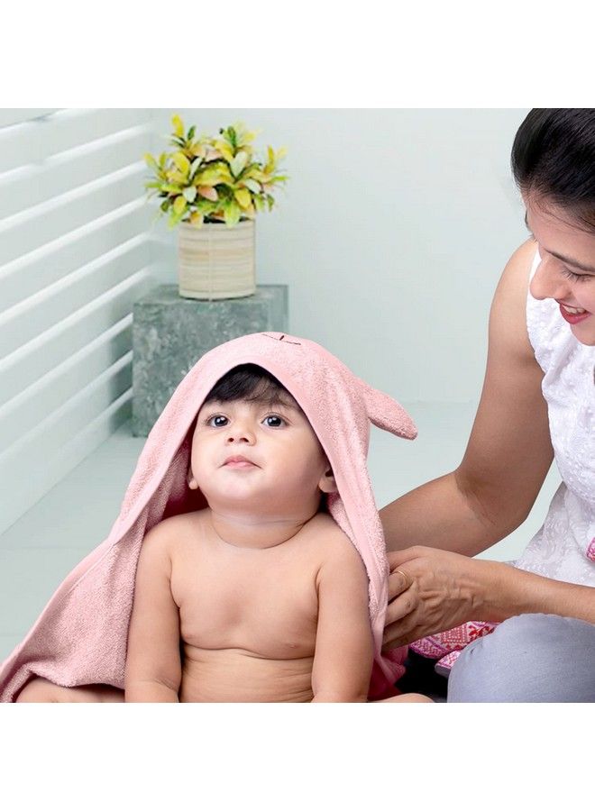 Hooded Bamboo Towel ; Cotton Towel For Kids ; 400 Gms 85X85 Cm ; Pack Of 1 Peach Colour Newborninfants And Toddler Suitable For Baby Gifts (Peach)