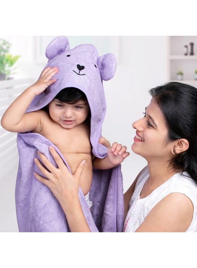 Hooded Bamboo Towel Cotton Towel For Kids 400 Gms 85 X 85 Cm Newborninfants And Toddler Suitable For Baby Gifts Pack Of 1 Colour Purple