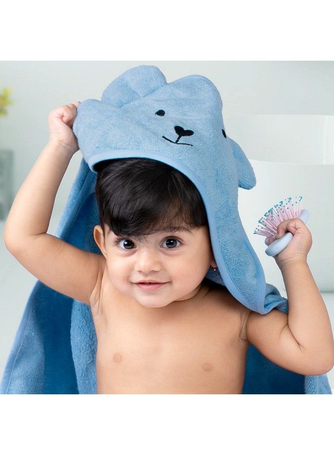 Hooded Bamboo Towel ; Cotton Towel For Kids ; 400 Gms 85X85 Cm ; Pack Of 1 Blue Colour Newborninfants And Toddler Suitable For Baby Gifts (Blue)