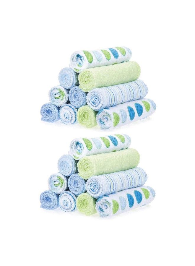 Washcloth Wipes Set For Newborn Boys And Girls Soft Terry Washcloth Set Pack Of 20 Blue Dot