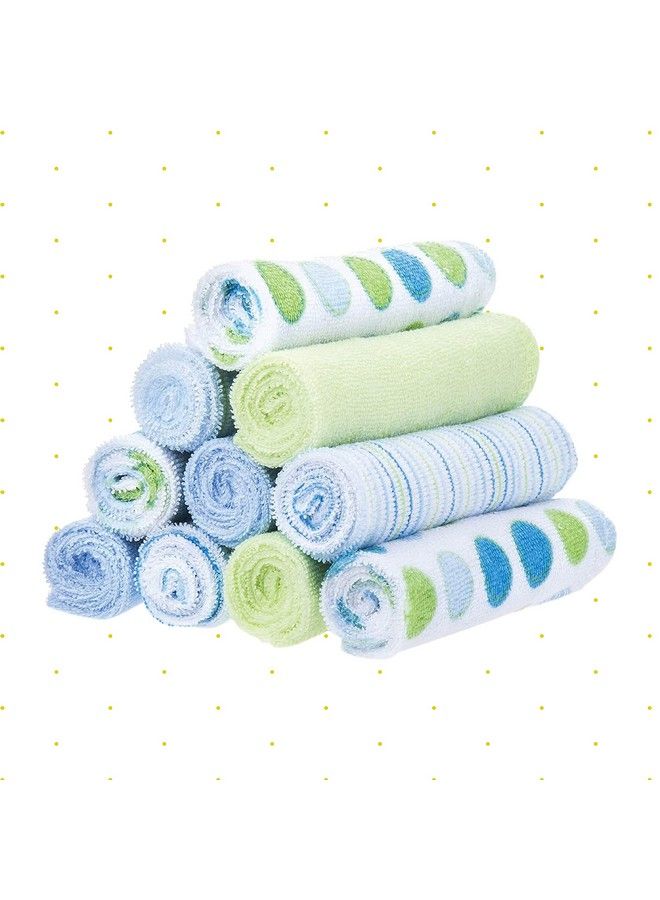 Washcloth Wipes Set For Newborn Boys And Girls Soft Terry Washcloth Set Pack Of 20 Blue Dot