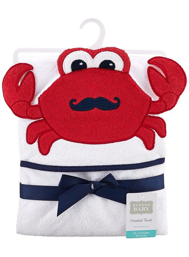 Unisex Baby Cotton Animal Face Hooded Towel Mr Crab One Size