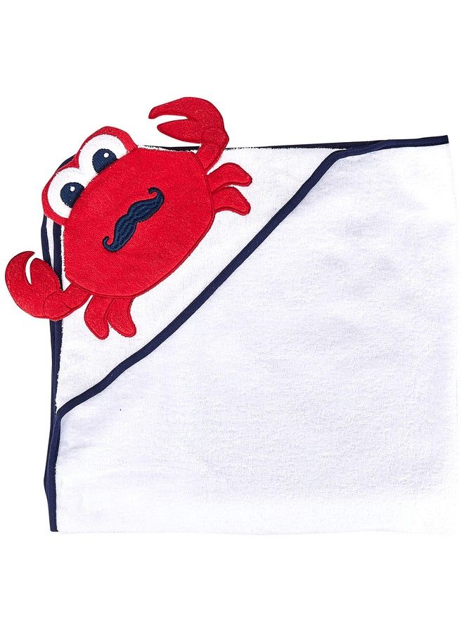 Unisex Baby Cotton Animal Face Hooded Towel Mr Crab One Size