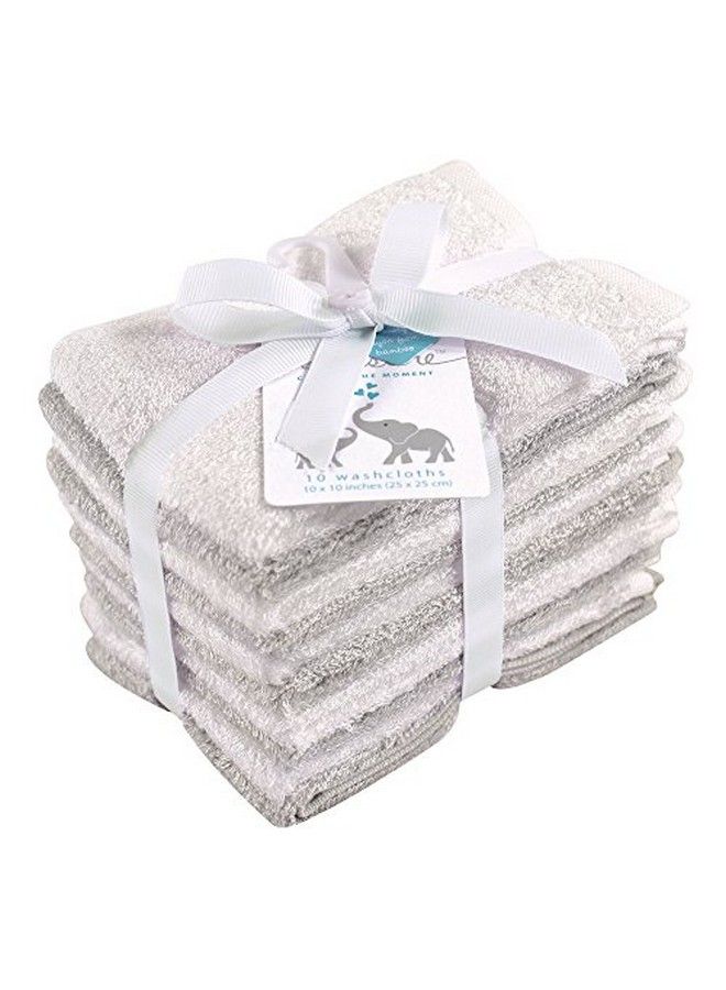 Unisex Baby Rayon From Bamboo Luxurious Washcloths Gray White One Size