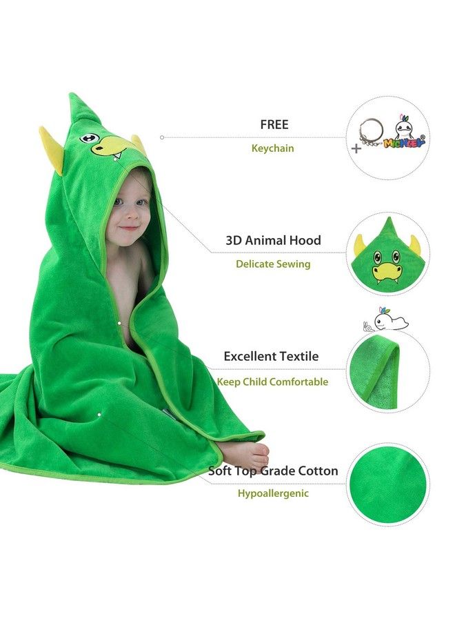Unisex Baby Animal Hooded Bath Towel Soft Cotton Beach Swimming Bathrobe For 0 6T Green
