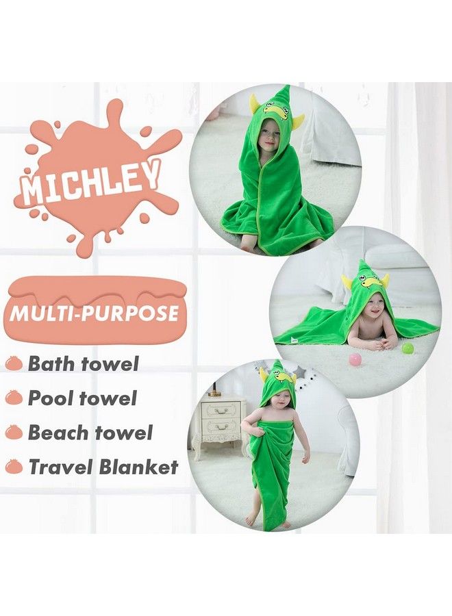 Unisex Baby Animal Hooded Bath Towel Soft Cotton Beach Swimming Bathrobe For 0 6T Green