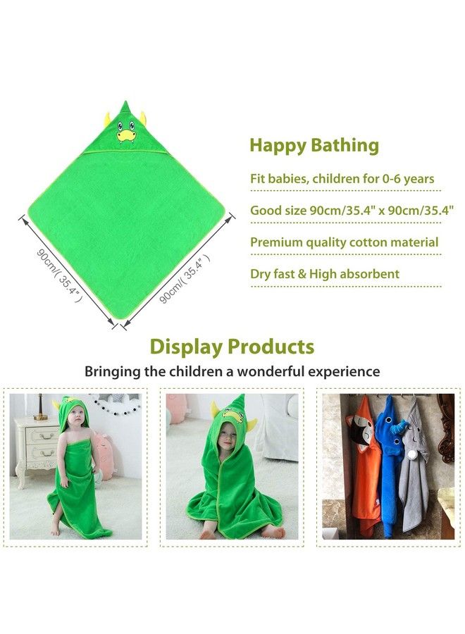 Unisex Baby Animal Hooded Bath Towel Soft Cotton Beach Swimming Bathrobe For 0 6T Green