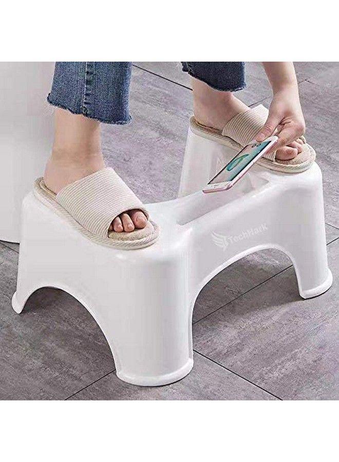 Dr'S Advise Perfect Posture Plastic Squat Potty Step Stool For Western Toilet Scientific Angle Anti Slip Anti Constipation 19 Cm Height (White)