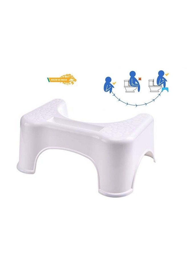 Dr'S Advise Perfect Posture Plastic Squat Potty Step Stool For Western Toilet Scientific Angle Anti Slip Anti Constipation 19 Cm Height (White)