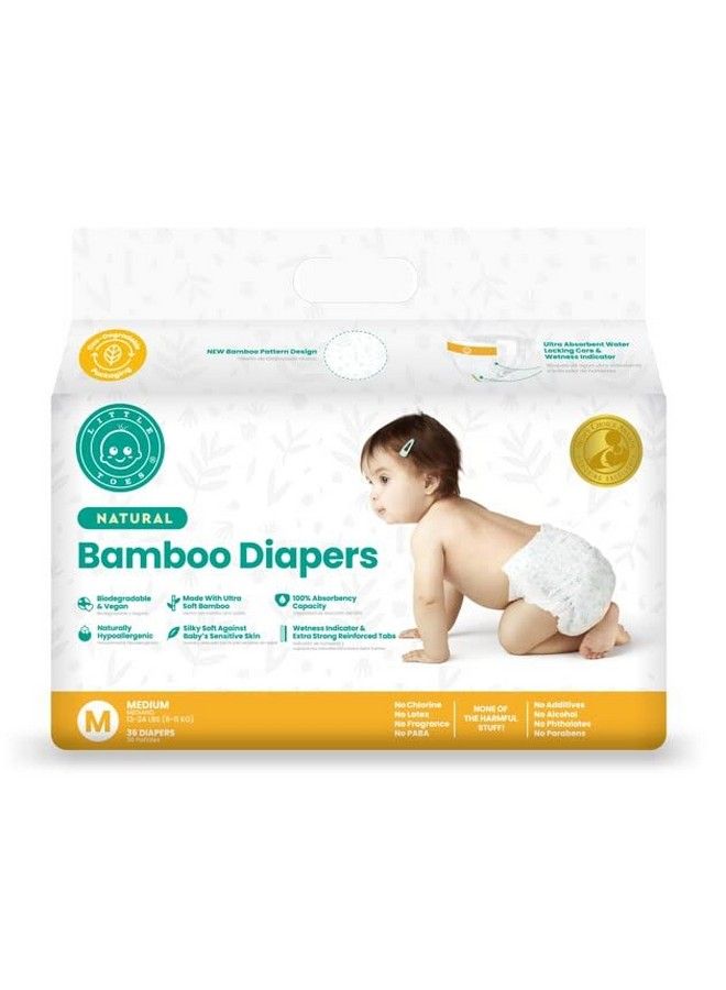 Little Toes Natural Disposable Bamboo Diapers Medium (Pack Of 36)
