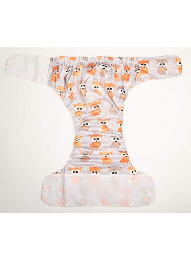 Adult Cloth Diaper Nappy Reusable Washable For Disability Hook And Loop (Baby Fox (Large 26In To 50In))