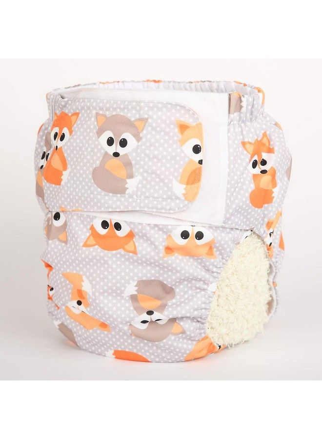 Adult Cloth Diaper Nappy Reusable Washable For Disability Hook And Loop (Baby Fox (Large 26In To 50In))