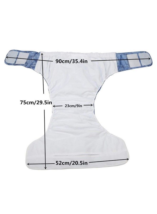 Adult Cloth Diaper Nappy Reusable Washable For Disability Hook And Loop (Baby Fox (Large 26In To 50In))