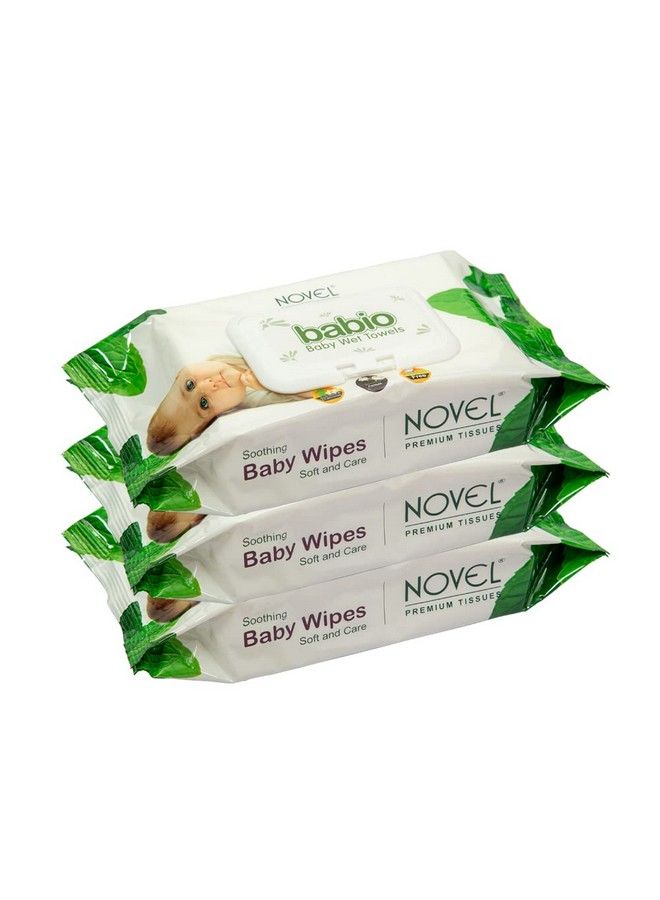 Baby Wet Wipes;Pack With Lid (Pack Of 3 80 Sheet)