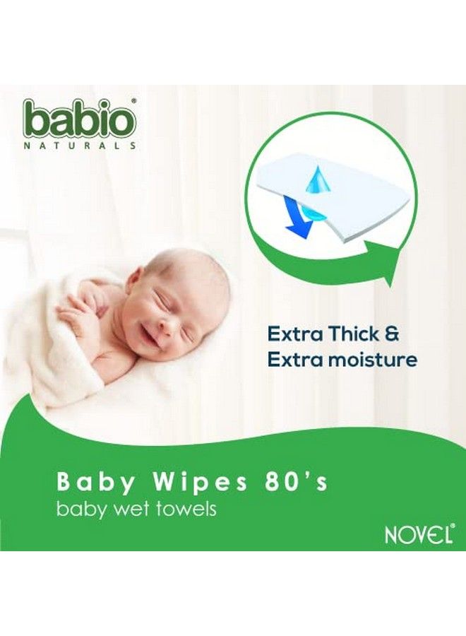 Baby Wet Wipes;Pack With Lid (Pack Of 3 80 Sheet)