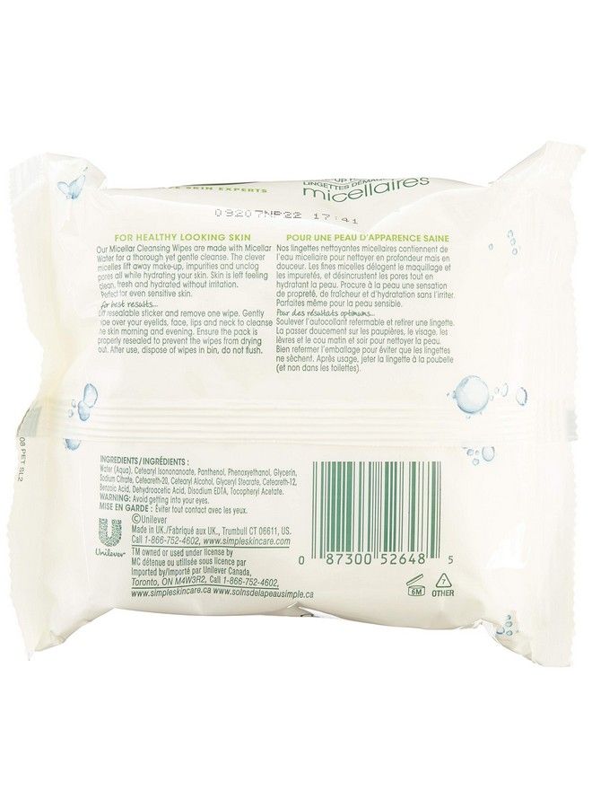 Facial Wipes Micellar 25 Count (Pack Of 6)