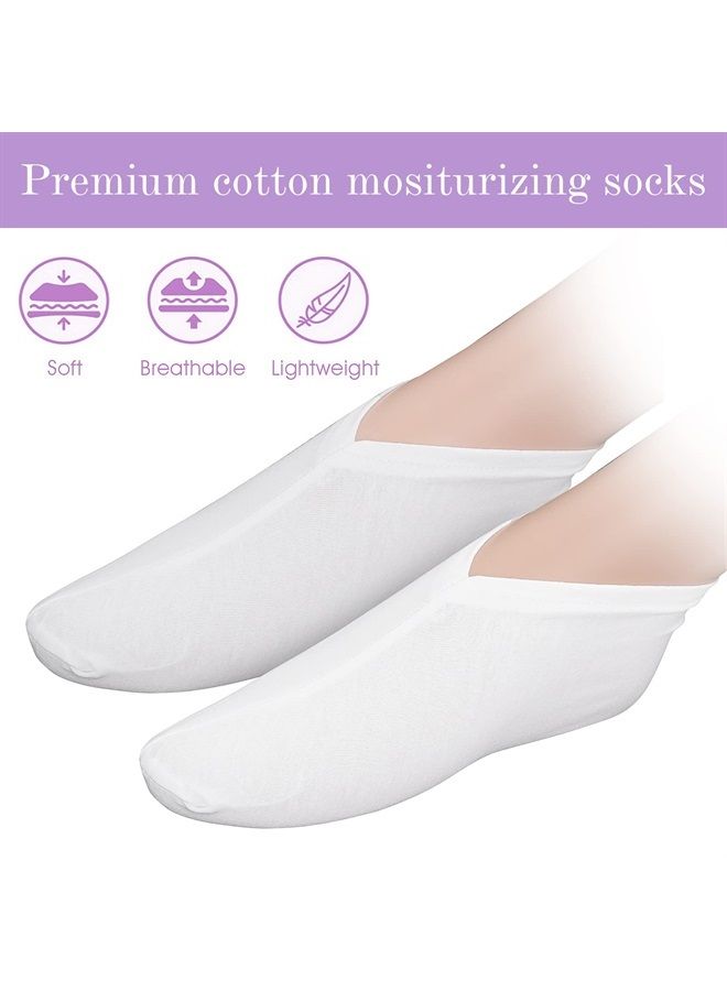 2 Pairs Moisturizing Socks Overnight, Cosmetic Moisturizing Socks for Women and Men, Lotion Moisturizing Socks Spa Overnight Absorbing for Dry Cracked Feet (2 Pairs)