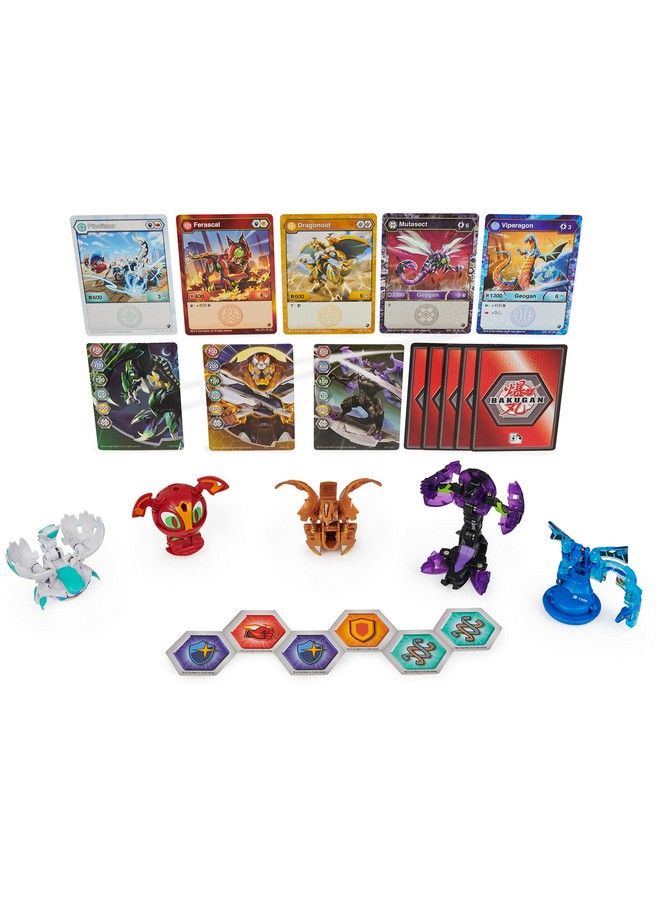 Geogan Brawler 5 Pack Exclusive Mutasect And Viperagon Geogan And 3 Collectible Action Figures Kids Toys For Boys